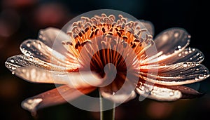 Vibrant gerbera daisy in dewy meadow foreground generated by AI