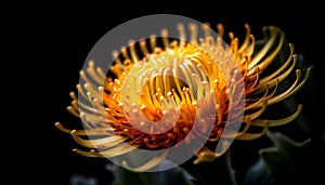 Vibrant gerbera daisy in focus, surrounded by multi colored backgrounds generated by AI