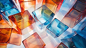 Vibrant Glass Geometric Patterns: Abstract Photography