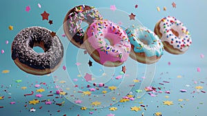 The Vibrant Glazed Donuts.AI generated image