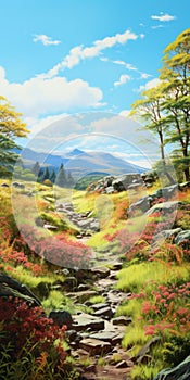 Vibrant Glen: A Photorealistic Autumn Scene In Ruth Sanderson Style