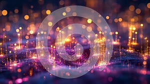 Vibrant Glowing Particles Abstract Background