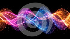 Vibrant Glowing Wave of Particles Abstract Background