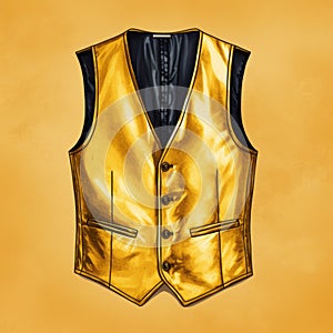 Vibrant Golden Vest Illustration With Realistic Brushwork