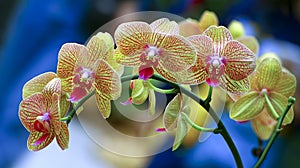 Vibrant golden yellow phalaenopsis orchids photo