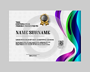 Vibrant gradient certificate and achievement template concept