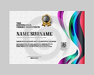 Vibrant gradient certificate and achievement template design