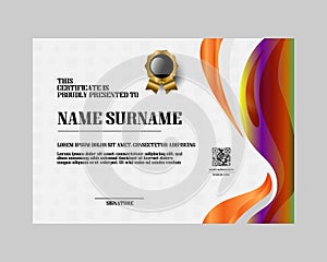 Vibrant gradient certificate and achievement template illustration