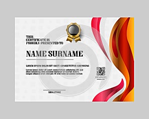 Vibrant gradient certificate and achievement template isolated