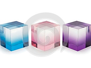 Vibrant gradient cube 3d rendering abstract digital art background design elements