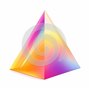 Vibrant Gradient 3D Geometric Pyramid on White