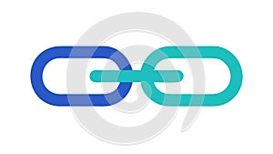 Vibrant Gradient Interconnected Chain Link Icon, vector design Generative AI