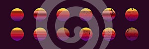 Vibrant gradient striped ovals with unique textures photo
