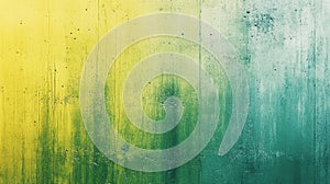 Abstract Wall With Yellow Transitioning Into Various Shades of Green Paint