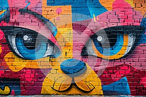 Vibrant graffiti wall in urban setting