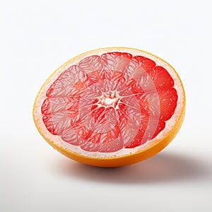 Vibrant Grapefruit: Detailed 8k Photo On White Background