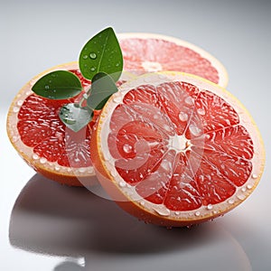Vibrant Grapefruit On Gray Surface: Stunning 8k Photo With Vray Tracing