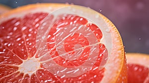 Vibrant Grapefruit: Macro Shot Of Texture And Color Gradient
