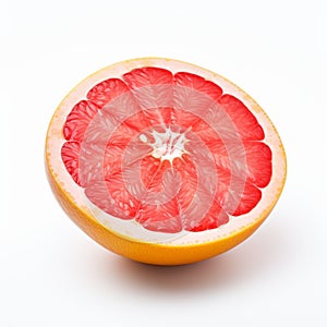 Vibrant Grapefruit On White Background With Bold Color Usage