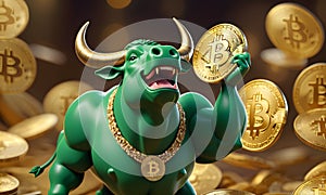 Bullish Bitcoin Mascot AI Generative