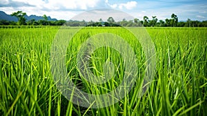 A vibrant green field of lerass a fastgrowing and oilrich crop commonly found in permaculture farms. Its oil is used as