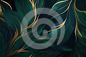 Vibrant green and gold abstract background