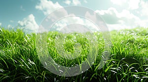 Vibrant Green Grass: A Refreshing Cut-Out Background for Your Designs - 3D Rendered