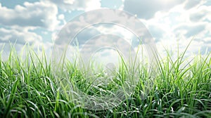 Vibrant Green Grass: A Refreshing Cut-Out Background for Your Designs - 3D Rendered