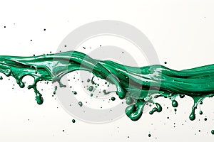 Vibrant Green Liquid Flowing Dynamically