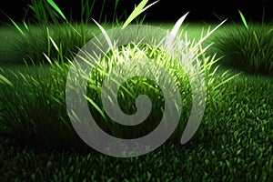 Vibrant green overgrown grass with grassy background.