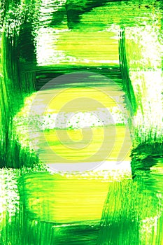 Vibrant green and yellow brush strokes