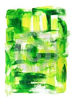 Vibrant green and yellow oil painting