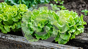 Vibrant greenhouse scene lush lettuce thriving abundantly in a fresh, green environment