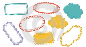 Vibrant Hand-Drawn Frames and Banners Set