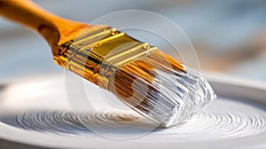 Artistic brushstroke creating textured swirl on a ceramic surface