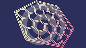 Vibrant Hexagonal Grid Pattern, Abstract Network Technology Vector, vector design Generative AI