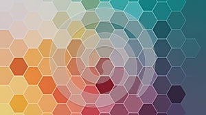 Colorful Hexagons Create a Geometric Pattern, Fading Into Gradient Background