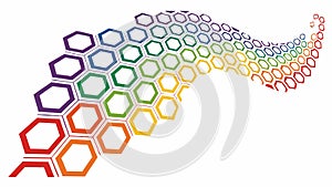 Vibrant Hexagonal Wave Pattern Abstract Background, vector design Generative AI