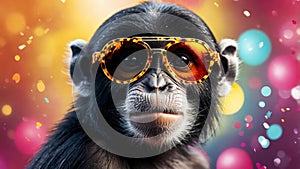 vibrant highquality image of a monkey looking diagonal ai generated
