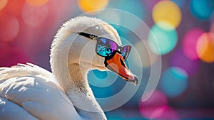 vibrant highquality image of a swan looking diagonally ai generated photo