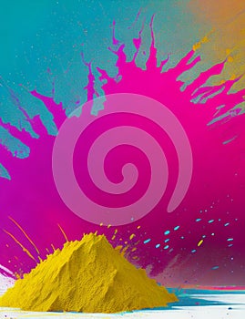 Vibrant Holi Festival: Colorful Powder Explosion Art Concept. AI Generated photo