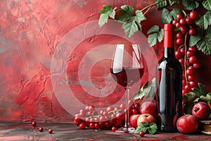 The Vibrant Hue of Red Wine, Echoing the Warmth of Intimate Gatherings and Celebrations