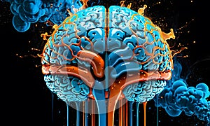 Vibrant Human Brain Illustration photo