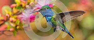 Vibrant Hummingbird in Flight - Costa Rica\'s Natural Beauty. Concept Costa Rica Wildlife,