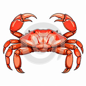 Vibrant Illustration Of A Big Red Crab - Detailed Shading And Simple Design
