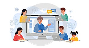 Online Education: Teacher and Students Learning Remotely