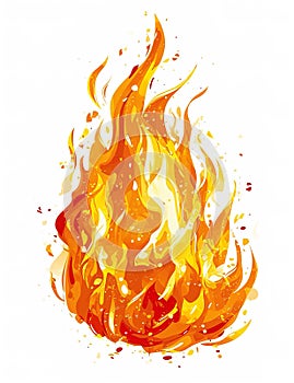 Vibrant illustration of dynamic fire flames, ideal for backgrounds, wallpapers and graphic designs