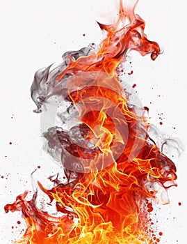 Vibrant illustration of dynamic fire flames, ideal for backgrounds, wallpapers and graphic designs