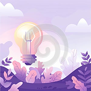 Creative Light Bulb Abstract Nature, Innovation Concept
