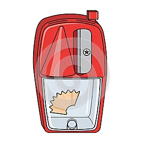 Red Pencil Sharpener Illustration